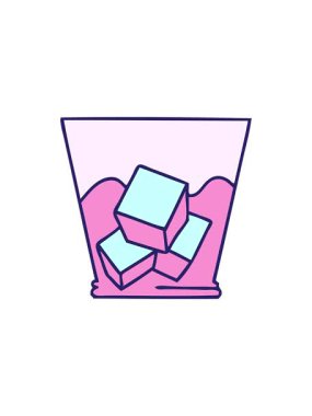 el hareketlerinin radyoaktif ışıldayan animasyonu. Garip çizgi film viski ve buz.