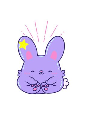 Parlayan yıldızlar geleneksel dövme stili mutlu tavşanın animasyonunu etkiler.