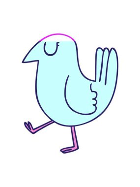 Garip çizgi film sarı kuşun animasyonunu çalıştır.