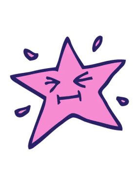 Komik grunge desenli çizim çizgi film yıldızının pixelize etkisi animasyonu