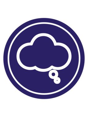 Düşünce baloncuğu dairesel simgesinin canlandırmasını salla ve durdur