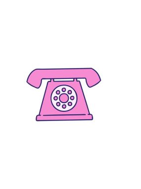 Eski tarz telefon çiziminin yatay titreşimli animasyonu