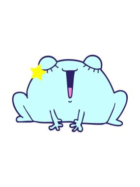 Parlayan yıldızlar sevimli kurbağaların animasyonunu etkiler.