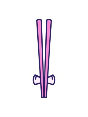 Geleneksel Japon yemek çubuklarının titrek hareketli animasyonu