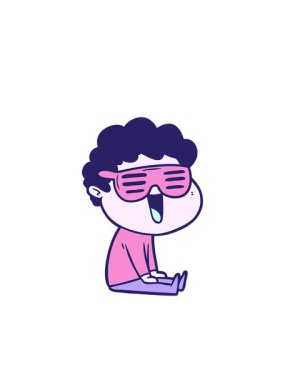 Yanıp sönen radyal çizgiler Gülen çizgi film adamının animasyonu