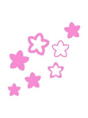 Bob ve Duraklat birden fazla çiçeğin animasyonu bir Japon çiçek deseni dizaynı oluşturur