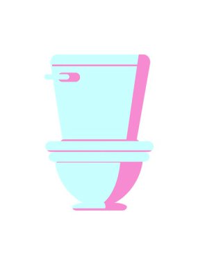 Bir tuvaletin düz renk çiziminin dikkat çekici animasyonu