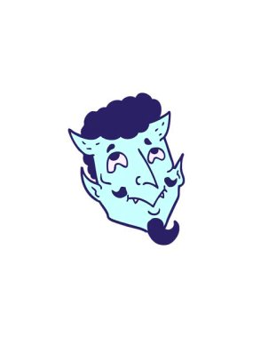 Yıldız patlaması etkisi çizgi film şeytan yüzünün animasyonu