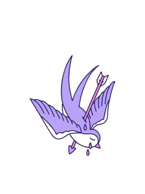 Kırlangıç ağlayan bir kırlangıcın ikonik dövme görüntüsünün yanıp sönen radyal çizgileri.