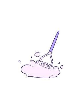 Çizgi film patates ezicisinin gösterişli satış animasyonu