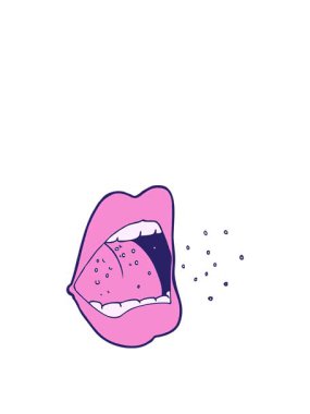 Ağzı hapşıran çizgi filmin yükseliş ve yüzme animasyonu