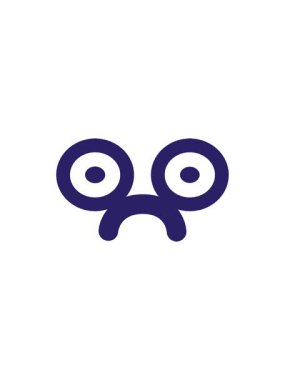 Üzgün bakışlı yüz simgesinin bölünme efekti