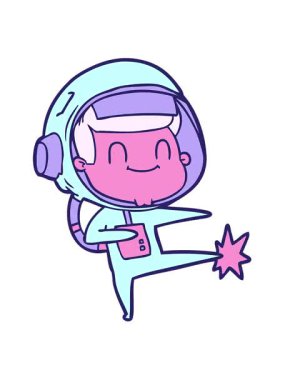 Mutlu astronot çizgi filminin titreşimli animasyonu