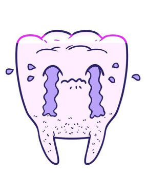 Ağlayan diş çizgi filminin animasyonunu çalıştır.