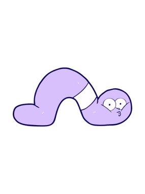 neon ışık efektleri çizgi film solucanının animasyonu