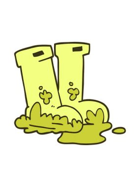 Çizgi film karalama Wellingtons 'un renk animasyonu değişiyor