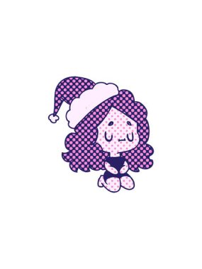 Kawaii kızının el çizilmiş Noel karikatürünün gösterişli satış animasyonu