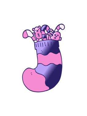 Yılbaşı çorap karalama karikatürünün basıncını arttıran animasyon