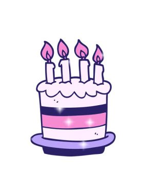 Doğum günü pastası çizgi filminin ışıltı etkisi