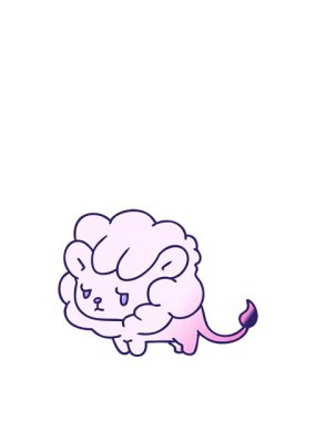 gradyan çizgi film çizimleri kawaii şirin aslan yavrusunun animasyonunu genişletiyorum.