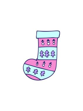 Bir Noel çorabının karikatürünün bölünme etkisi