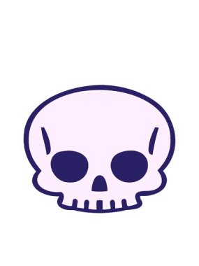 Çizgi roman tarzı kafatasının hareketli animasyonu