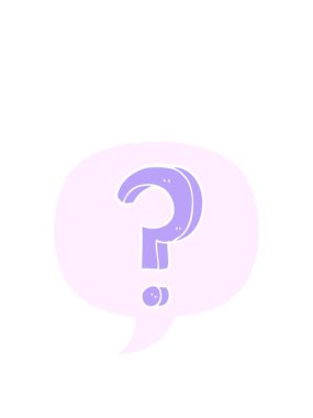 stretching up animation of question mark with speech bubble in retro style