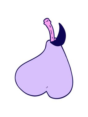 Karikatür karalamalarının neon ışık efektleri sağlıklı armut