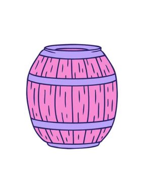 Dikkat, dikkat, ahşap bir fıçının el çizimi karalaması animasyonu.