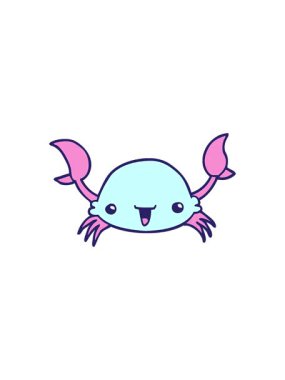 karikatür yengecinin radyoaktif parlayan animasyonu