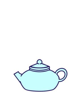 Japon çay demliği dizaynının hareketli animasyonu