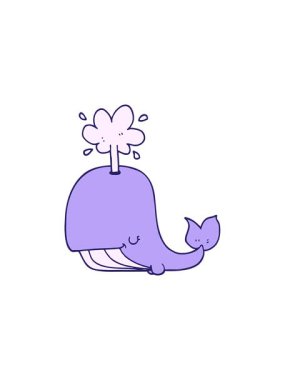 starburst effect animation of cartoon whale illustration