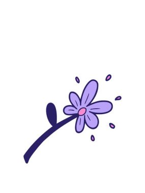 Çizgi film çiçek illüstrasyonunun animasyonunu genişletiyor