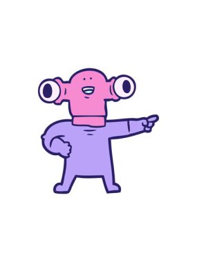 Dost canlısı çizgi film uzaylılarının hareketli animasyonu