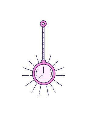 Geleneksel dövme stili altın cep saati çiziminin canlandırma efekti