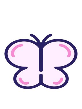 basit ama sevimli kelebek çiziminin hareketli animasyonu