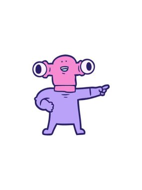 Dost canlısı çizgi film uzaylılarının radyoaktif ışıltılı animasyonu