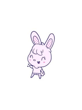 Sevimli tavşan imajının satış animasyonu