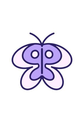 Yanıp sönen radyal çizgiler basit sevimli kelebeğin animasyonu