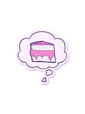 Yazılı çıkartma olarak düşünce baloncuklu çizgi film pastasının radyoaktif parlayan animasyonu