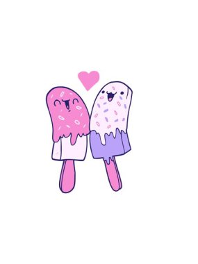 Karikatür buz lolipopunun yatay titreşimli animasyonu