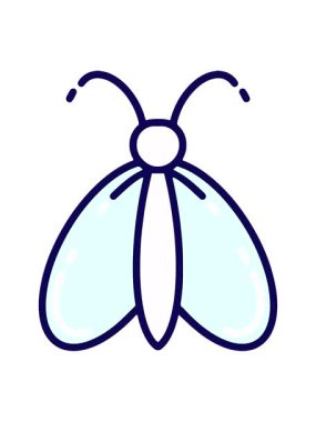 Basit bir kelebek çizgi filminin neon ışık efekti animasyonu