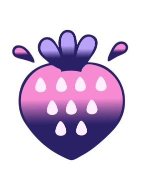 Çilek renginde bir karikatürün hareket animasyonunu oynat