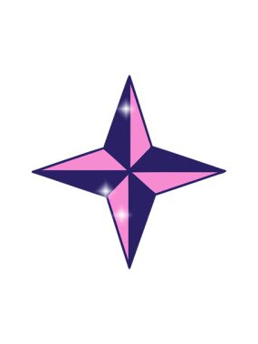 glitter effect animation of cartoon traditional style of a star