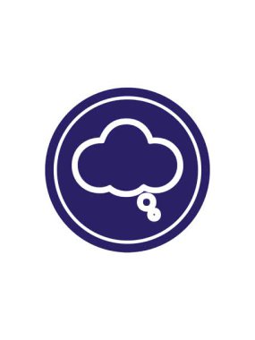 Düşünce baloncuğu dairesel simgesinin satış flaş animasyonu