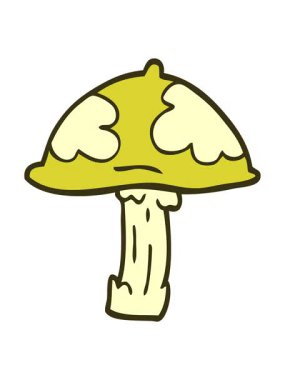 Karikatür karalamalarının renk değişimi zehirli mantar dışkısı