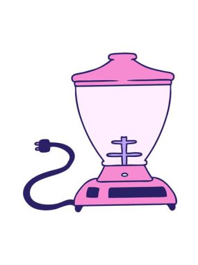 Bir yemek mikserinin el çiziminin hareketli animasyonunu oynat