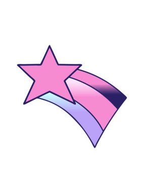 Kayan bir gökkuşağı yıldızının çiziminin basınçlı animasyonu