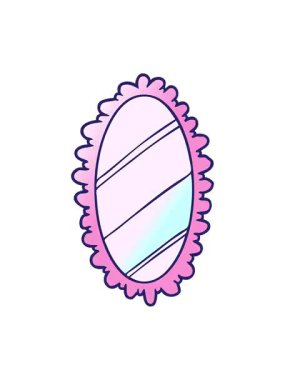 karikatür çerçeveli eski ayna tasarımının pixelize etkisi animasyonu