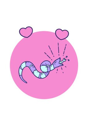 dönen kalp animasyonu tıslayan yılan dövmesi.